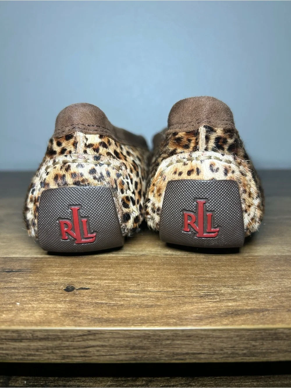 Ralph Lauren Leopard Print Driving Loafers - Brown/Tan